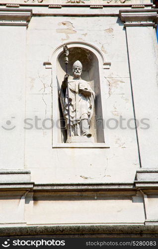 marble in old historical construction italy europe milan and statue