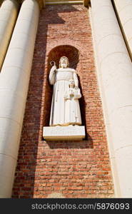 marble in old historical construction italy europe milan and statue