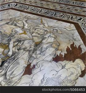 Marble mosaic floor of Siena Cathedral, Siena, Tuscany, Italy