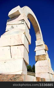 Marble sculpture of roman arch