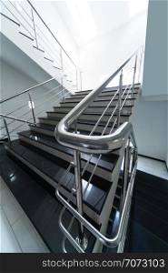 marble staircase in a modern building