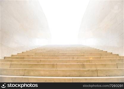 Marble staircase with stairs in abstract luxury architecture