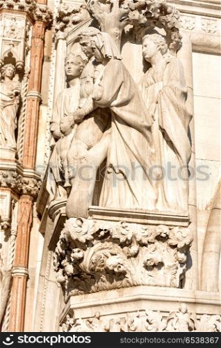 Marble statue at San Marco Piazza. Marble statue, sculpture at San Marco Piazza in Venice, Italy