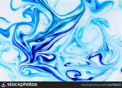 Marbled blue white abstract background liquid with flowing marble paint texture