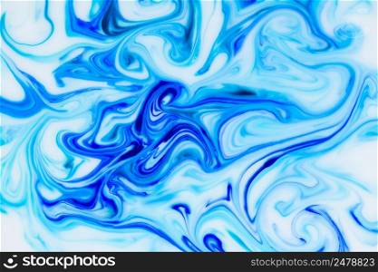Marbled blue white abstract background liquid with flowing marble paint texture