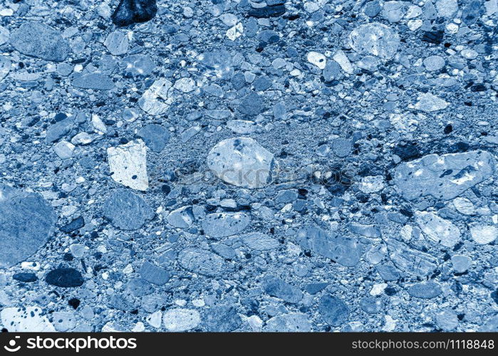 Marbled texture surface background. Color of the year 2020 classic blue toned