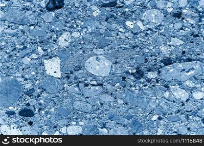 Marbled texture surface background. Color of the year 2020 classic blue toned