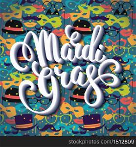 Mardi Gras. Lettering design for Banners, Flyers, Placards, Posters and other use. Vector illustration. Mardi Gras. Lettering design for Banners, Flyers, Placards, Post
