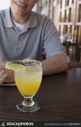 Margarita on table at outdoor restaurant