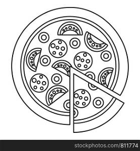 Margarita pizza icon. Outline margarita pizza vector icon for web design isolated on white background. Margarita pizza icon, outline style