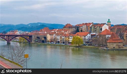 Maribor waterfront and old town view, Slovenia