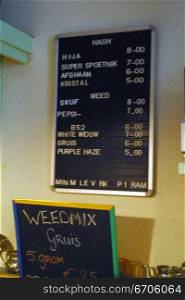 Marijuana in a coffee shop in The Netherlands
