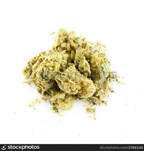 marijuana isolated on white background. Medical Marijuana C.