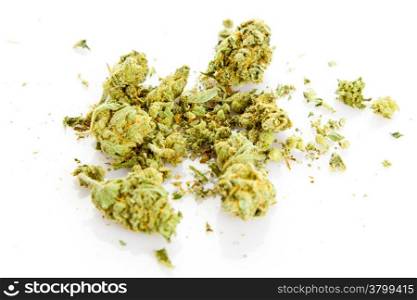 marijuana isolated on white background. Medical Marijuana C.