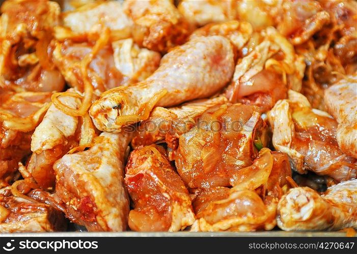 marinated chicken meat shashlik