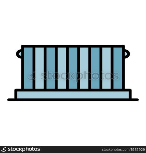 Marine container port icon. Outline marine container port vector icon color flat isolated. Marine container port icon color outline vector