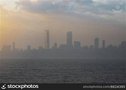 Marine Drive - quay Mumbai  Bombay . It has a crescent shape. India