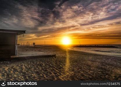 Marine landscape , Sunrise Mar del Plata , Argentina