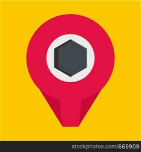 Mark pin icon. Flat illustration of mark pin vector icon for web. Mark pin icon, flat style.