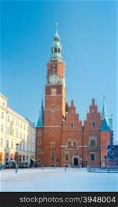 Market Square and Church of St. Elizabeth in Wroclaw. Poland.. Wroclaw. Market Square.