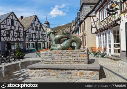 Market Square in Kobern-Gondorf on the Moselle.. Market Square in Kobern-Gondorf on the Moselle