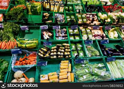market vegetables. Vegetables Displayed on a Market Stall