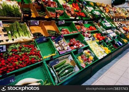 market vegetables. Vegetables Displayed on a Market Stall
