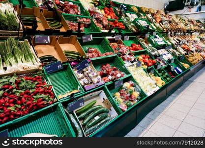 market vegetables. Vegetables Displayed on a Market Stall