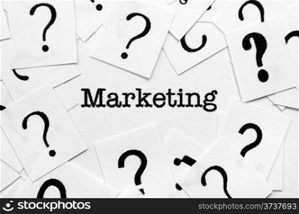 Marketing and question marks