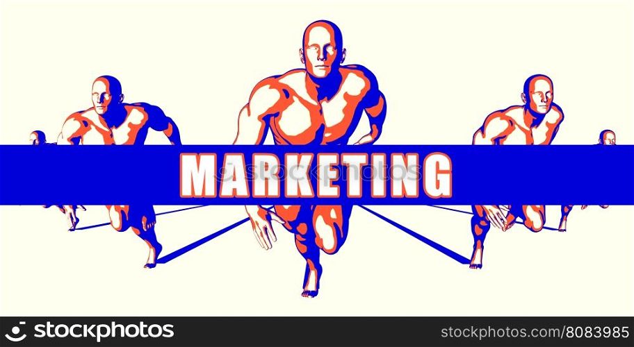 Marketing as a Competition Concept Illustration Art. Marketing