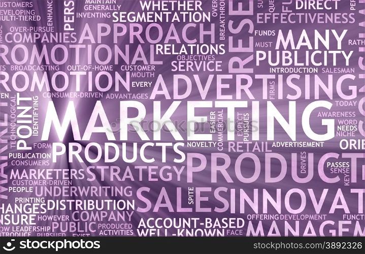 Marketing Background as Art with Related Terms. Marketing