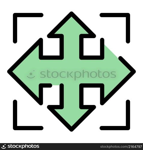 Marketing direction icon. Outline marketing direction vector icon color flat isolated. Marketing direction icon color outline vector