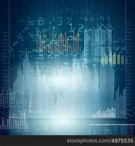 Marketing high tech background. Abstract high tech background with graphs and diagrams