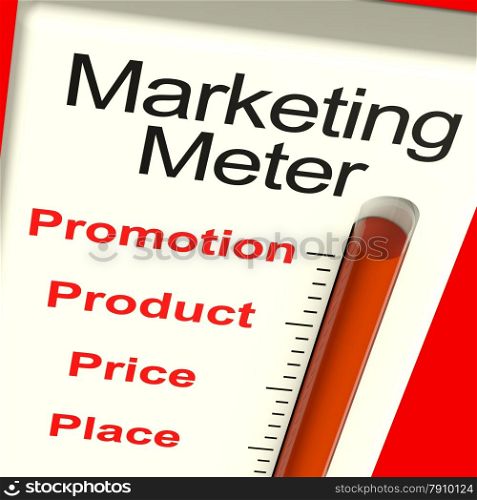 Marketing Meter With Product And Promotion. Marketing Meter With Place Price Product And Promotion