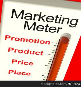 Marketing Meter With Product And Promotion. Marketing Meter With Place Price Product And Promotion