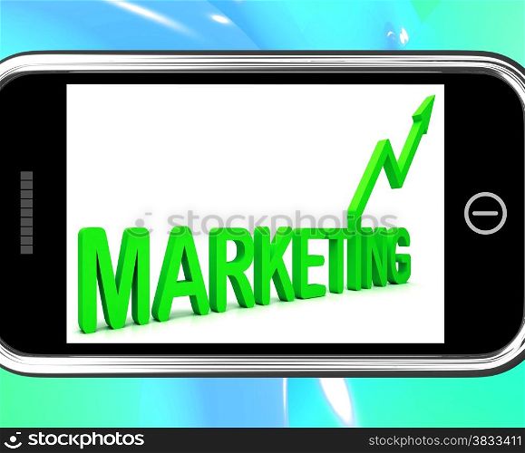 . Marketing On Smartphone Showing Sales Improvement And Incomes