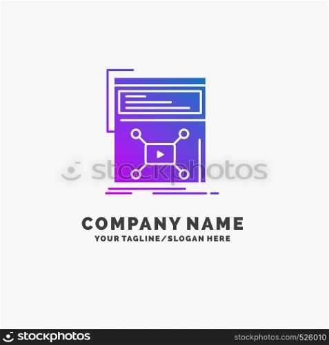 Marketing, page, video, web, website Purple Business Logo Template. Place for Tagline.. Vector EPS10 Abstract Template background