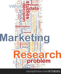 Marketing research background concept. Background concept wordcloud illustration of marketing research strategy