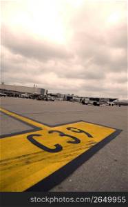 Markings on runway