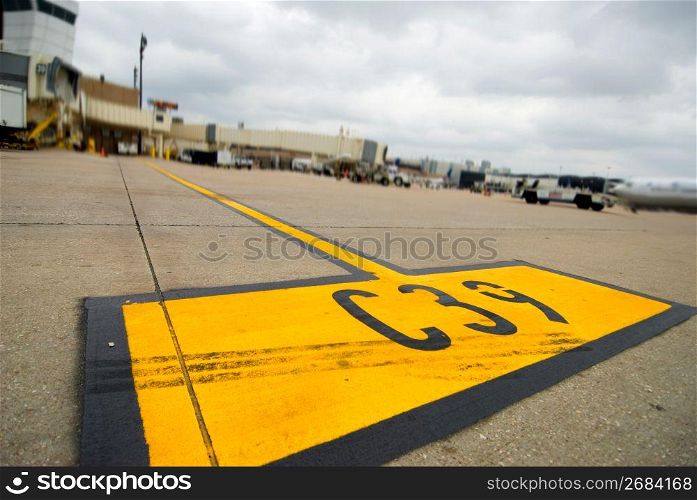 Markings on runway