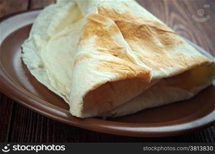 Markook - flatbread common in the countries of the Levant.Yufka is a Turkish bread. It is a thin, round, and unleavened flat bread similar to lavash