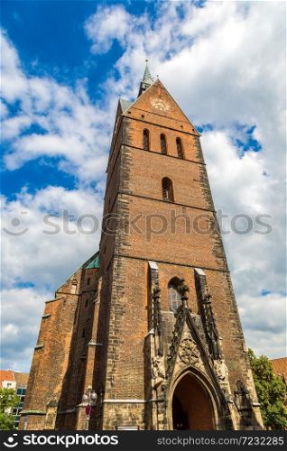 Marktkirche church in Market Square in Hannover in a beautiful summer day, Germany