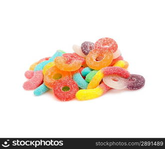 Marmalade candy isolated over white.