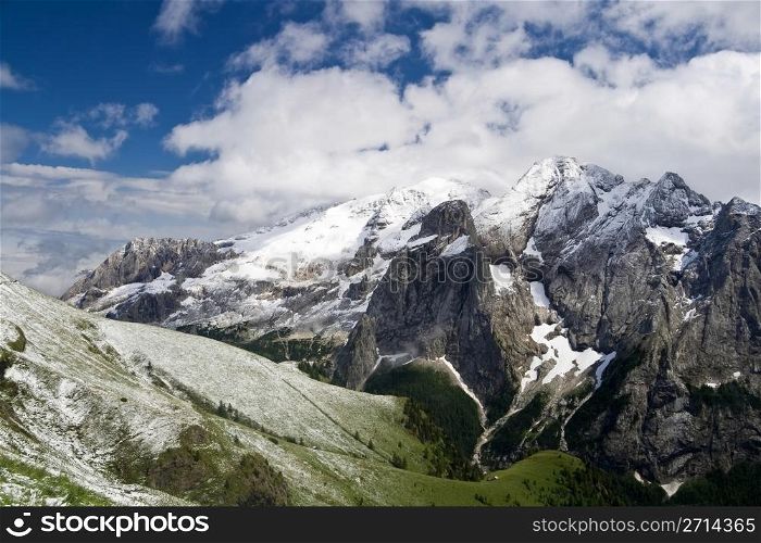 Marmolada, mountain, Dolomites, Italy.