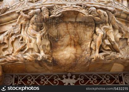 Marques de dos Aguas Palace with alabaster sculptures facade in Valencia Spain