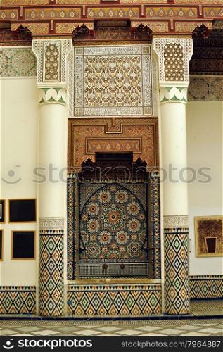 marrakech city morocco arab indoor architecture detail