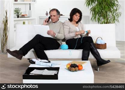 Married couple enjoying a relaxing evening