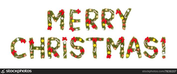 Marry christmas greeting. Isolated on white background