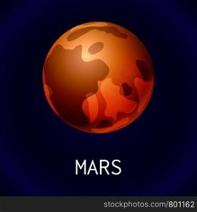 Mars planet icon. Cartoon of mars planet vector icon for web design. Mars planet icon, cartoon style