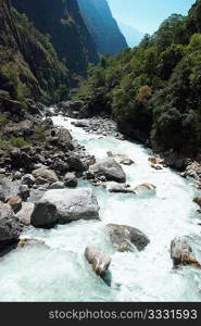 Marsyangdi river, pass through the Tibetan valley.